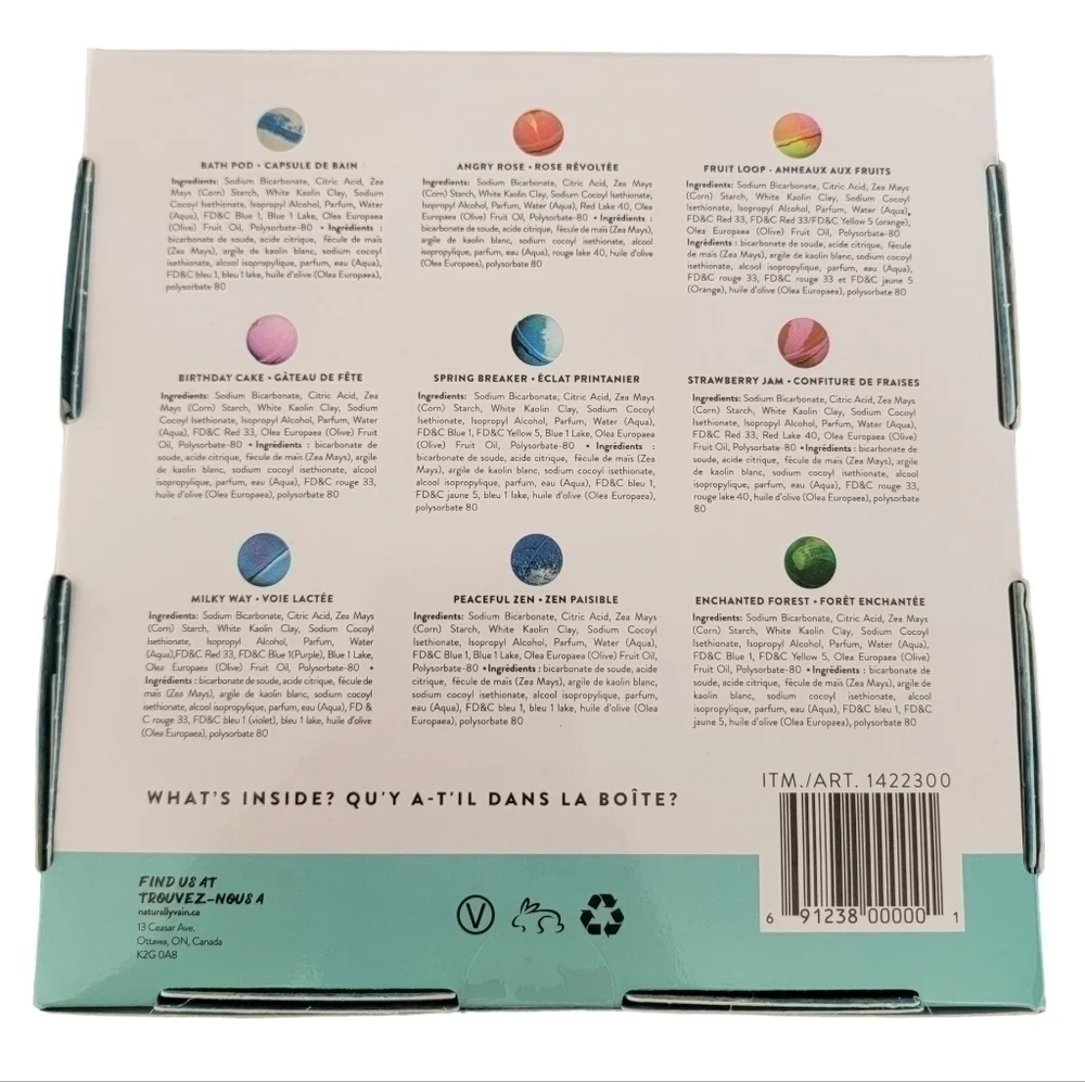 🛑 2 / $40 Sale! Naturally Vain Handmade Natural Bathbombs 9 count NWT